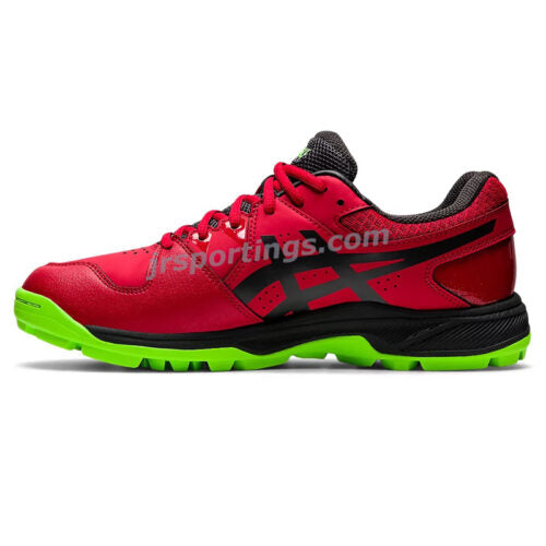 ASICS Gel Peake Cricket Rubber Shoes – Red & Graphite Grey | Lightweight Grip & Comfort
