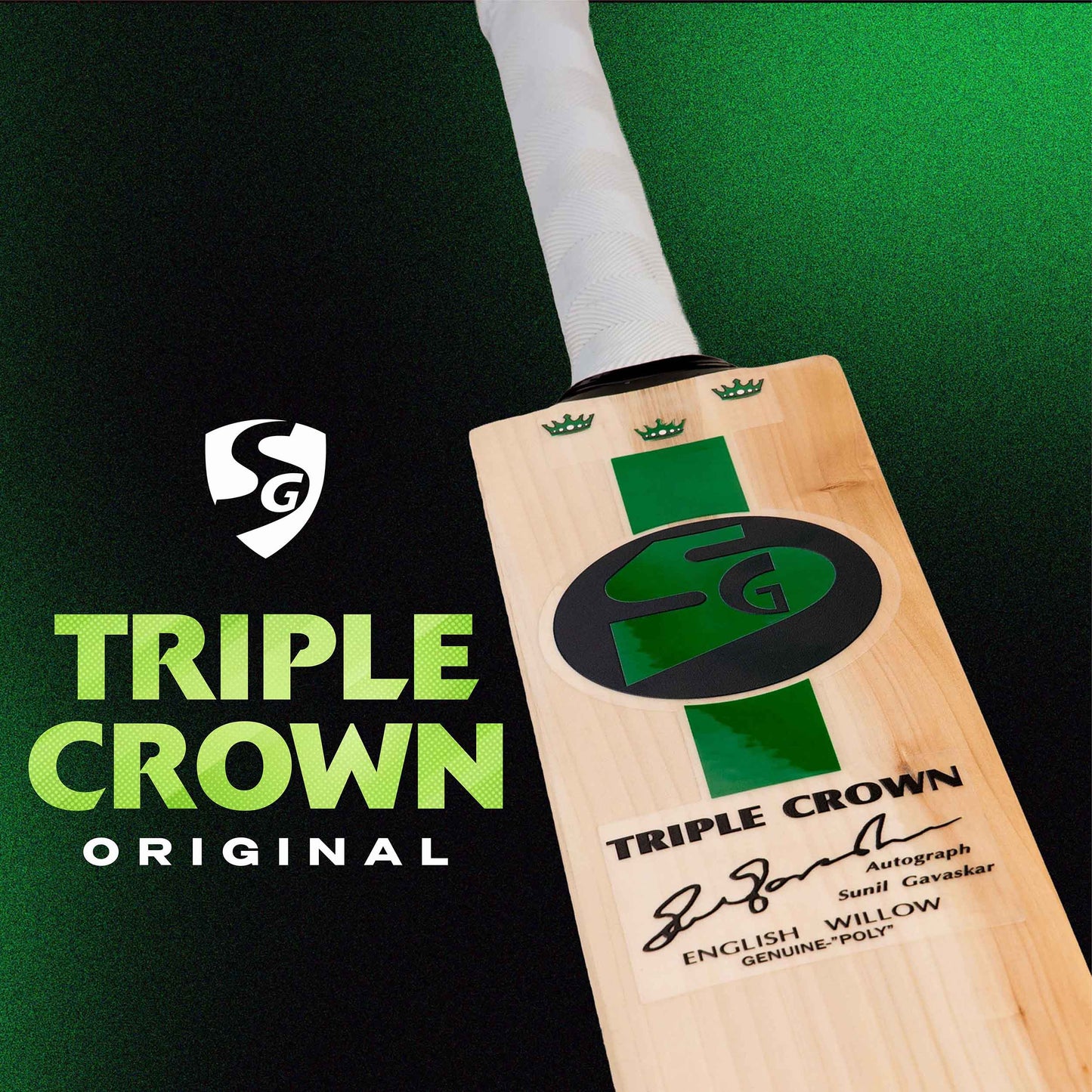 SG Triple Crown Original English Willow Cricket Bat | Premium Professional Cricket Bat JR SPORTING GOODS INC