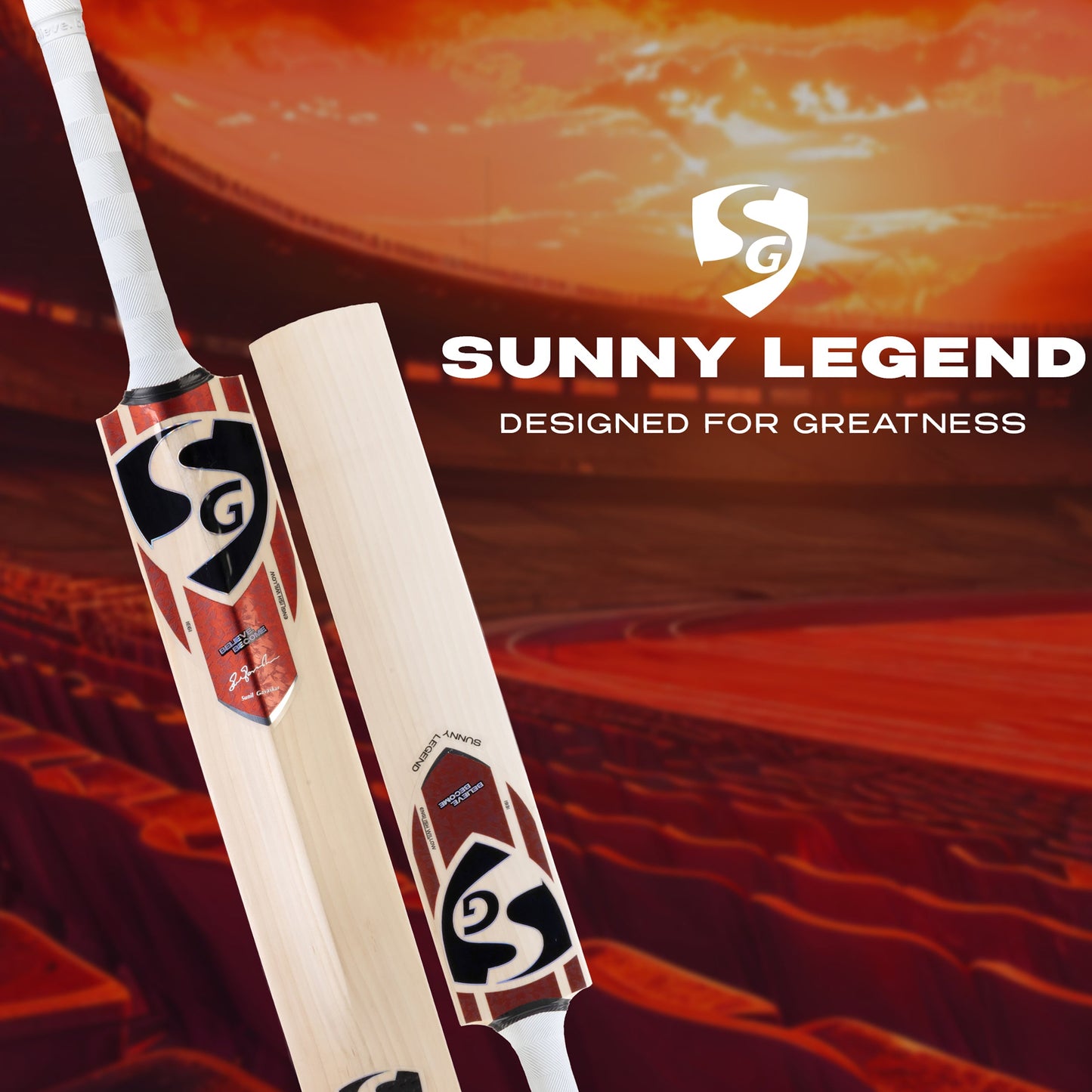 SG Sunny Legend® English Willow Cricket Bat | Premium Professional Cricket Bat JR SPORTING GOODS INC