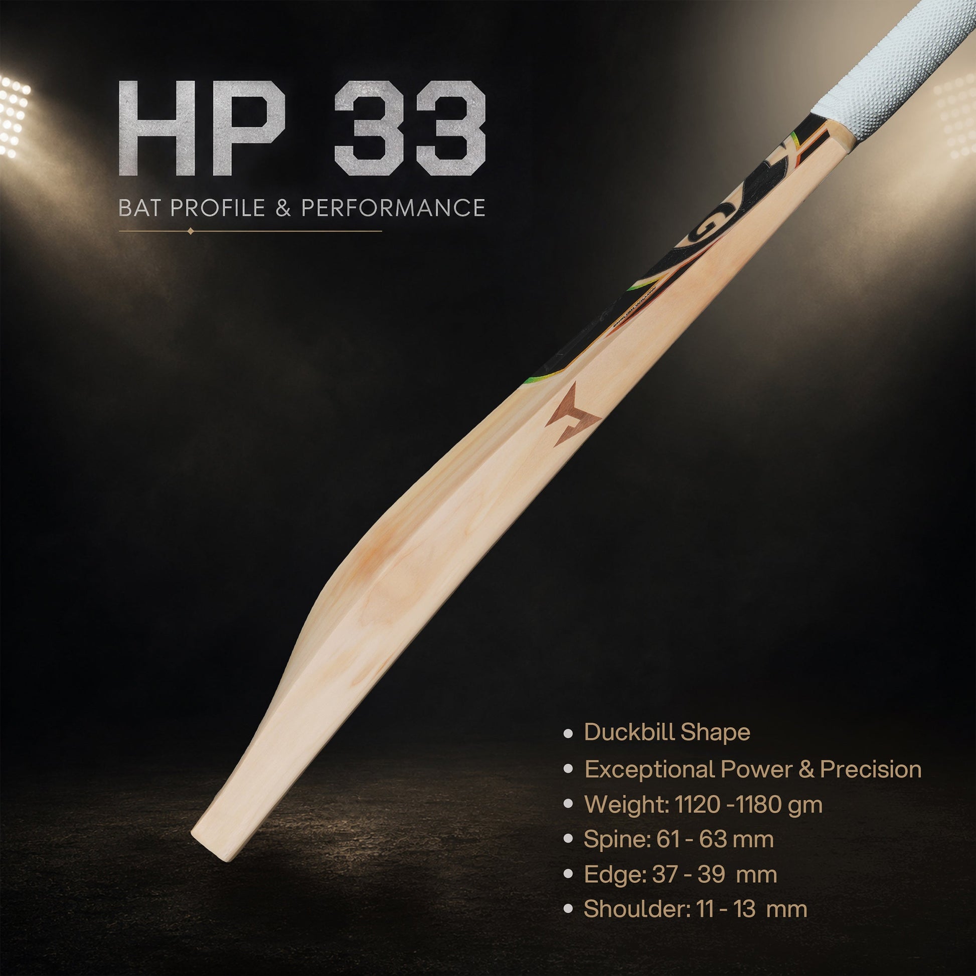SG HP 33 English Willow Cricket Bat | Premium Professional Cricket Bat JR SPORTING GOODS INC