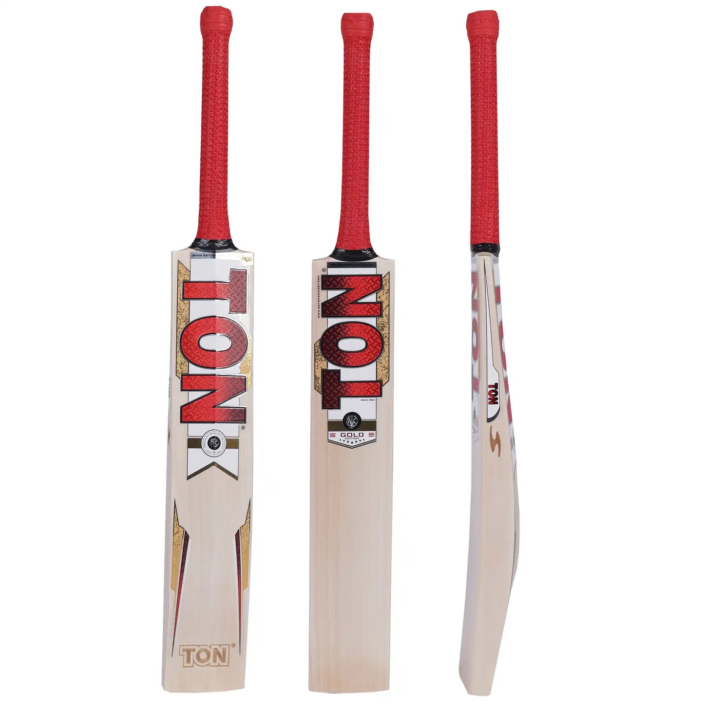 SS TON Gold Edition English Willow Cricket Bat 2026 – Premium Grade 1 Match Bat for Leather Ball Cricket JR SPORTING GOODS INC