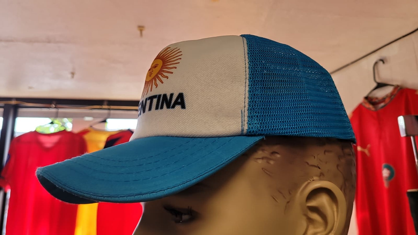 Argentina National Team Trucker Baseball Cap | Argentina Flag Adjustable Snapback Hat | Sky Blue & White Soccer Fan Cap JR SPORTING GOODS INC