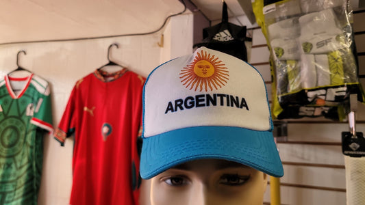 Argentina National Team Trucker Baseball Cap | Argentina Flag Adjustable Snapback Hat | Sky Blue & White Soccer Fan Cap JR SPORTING GOODS INC