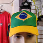 Brazil National Team Trucker Baseball Cap | Brazil Flag Adjustable Snapback Hat | Yellow Green Soccer Fan Cap JR SPORTING GOODS INC