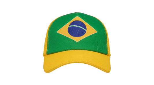 Brazil National Team Trucker Baseball Cap | Brazil Flag Adjustable Snapback Hat | Yellow Green Soccer Fan Cap JR SPORTING GOODS INC