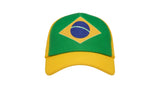 Brazil National Team Trucker Baseball Cap | Brazil Flag Adjustable Snapback Hat | Yellow Green Soccer Fan Cap JR SPORTING GOODS INC