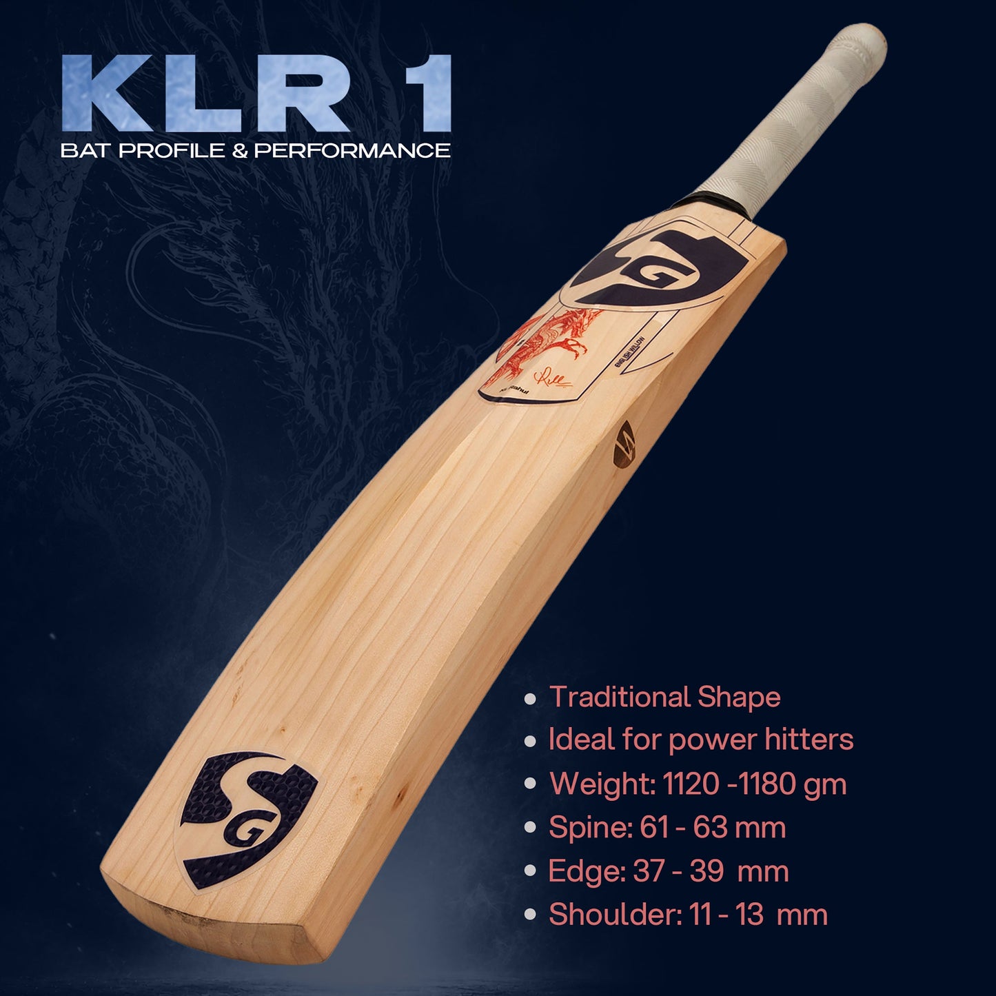 SG KL Rahul KLR 1 English Willow Cricket Bat 2026 – Elite Match Grade Cricket Bat JR SPORTING GOODS INC