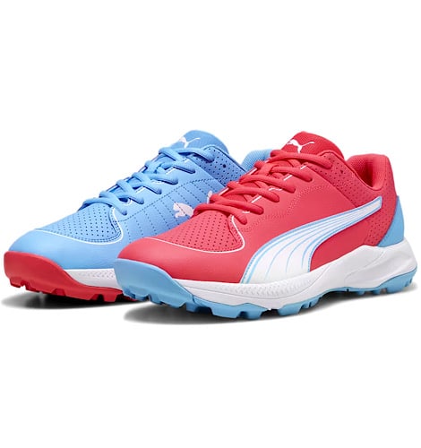 PUMA 24 FH Rubber Cricket Shoes Luminous Blue Puma White – Dual Color Grip & Comfort 2026 jrsportinggoods.com