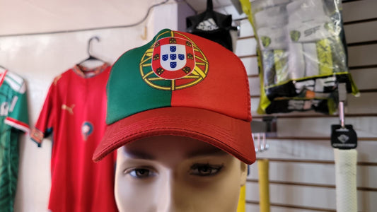 Portugal National Team Trucker Baseball Cap | Portugal Flag Adjustable Snapback Hat | Red & Green Soccer Fan Cap JR SPORTING GOODS INC