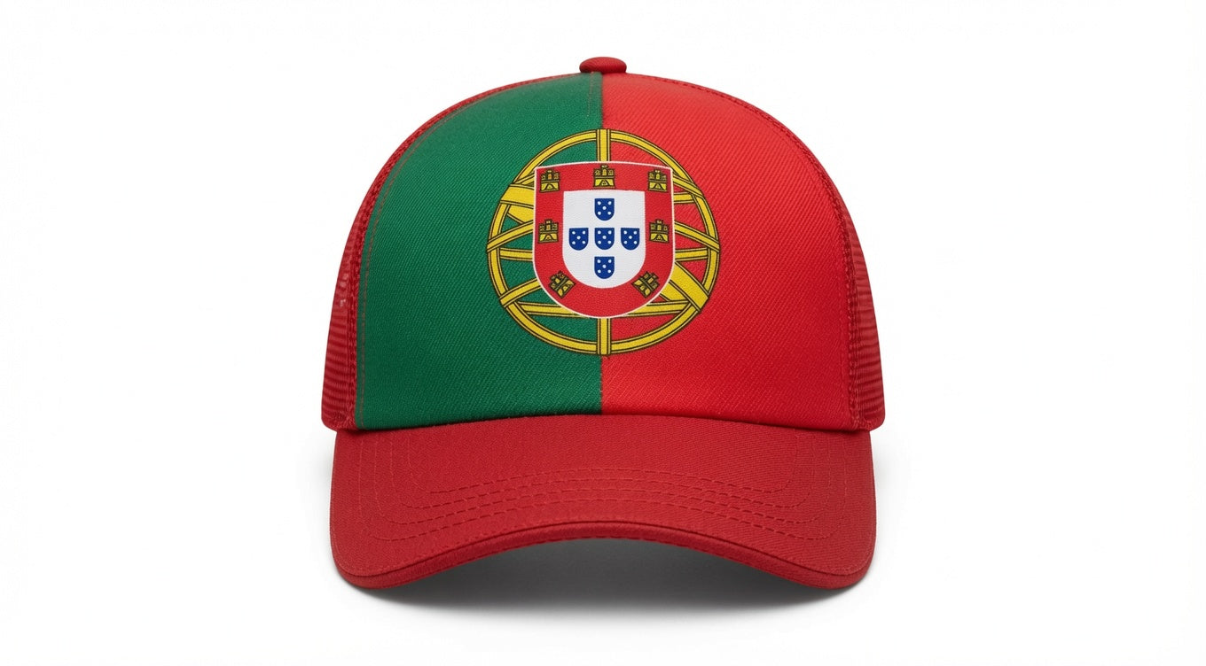 Portugal National Team Trucker Baseball Cap | Portugal Flag Adjustable Snapback Hat | Red & Green Soccer Fan Cap JR SPORTING GOODS INC