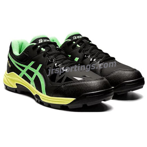 ASICS Gel Peake Cricket Rubber Shoes – Black & Lime | High Grip & GEL Cushioning