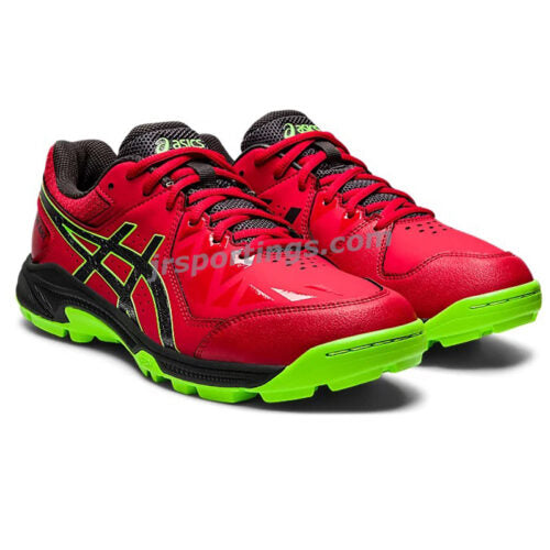 ASICS Gel Peake Cricket Rubber Shoes – Red & Graphite Grey | Lightweight Grip & Comfort
