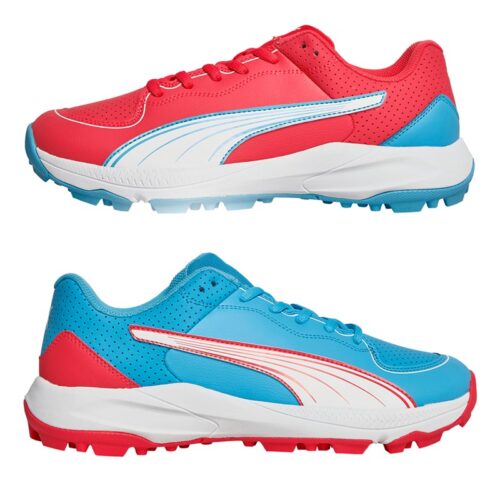 PUMA 24 FH Rubber Cricket Shoes Luminous Blue Puma White – Dual Color Grip & Comfort 2026 jrsportinggoods.com