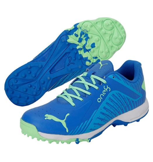 PUMA 22 FH VK Bluemazing/Elektro Green Cricket Rubber Shoes – High Performance Cricket Footwear JR SPORTING GOODS INC