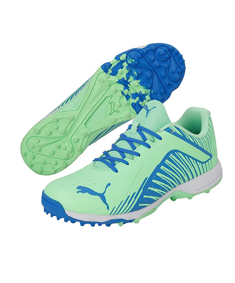 PUMA 22 FH Elektro Green/Bluemazing/White Cricket Rubber Shoes – Lightweight Performance Footwear JR SPORTING GOODS INC