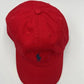 Polo Ralph Lauren Red Cotton Chino Baseball Cap with Navy Pony Logo JR SPORTING GOODS INC