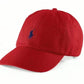 Polo Ralph Lauren Red Cotton Chino Baseball Cap with Navy Pony Logo JR SPORTING GOODS INC